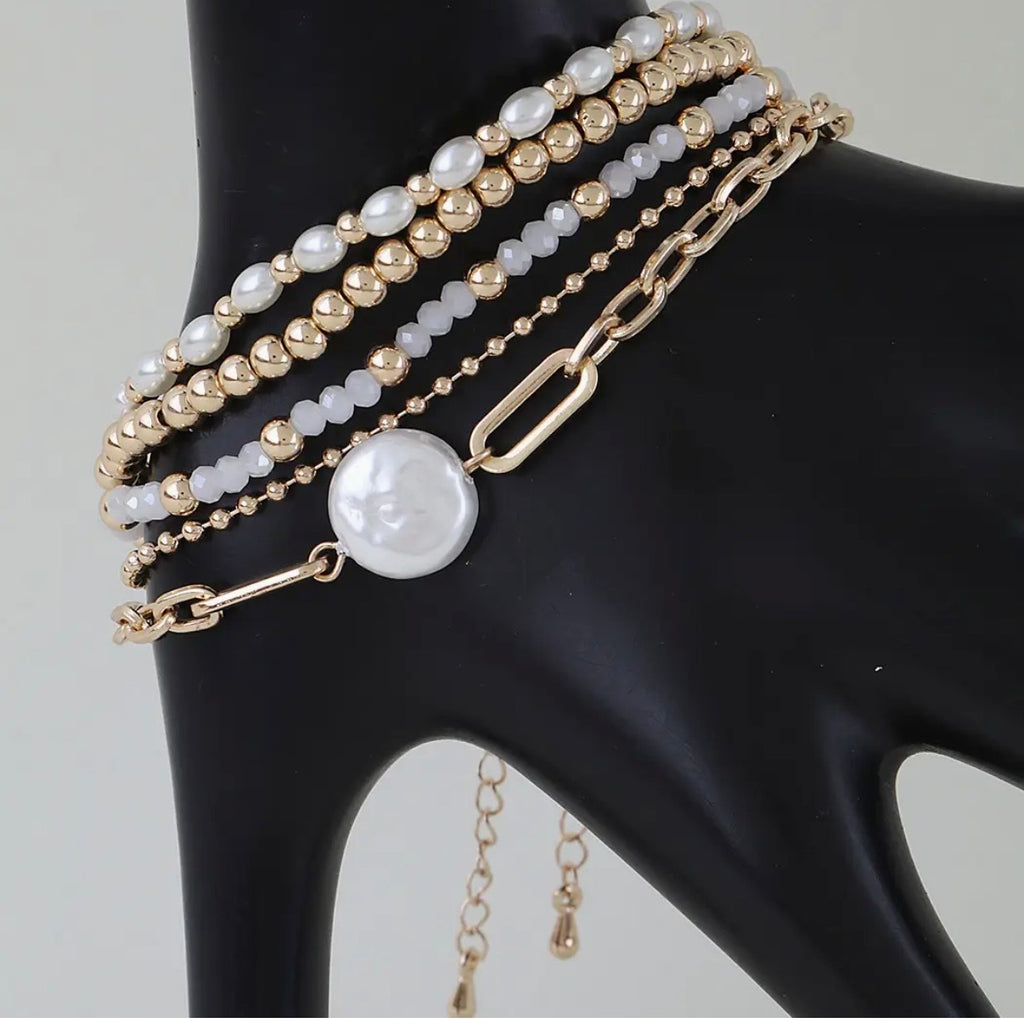 Multi Pearl Stone Beaded Bracelet