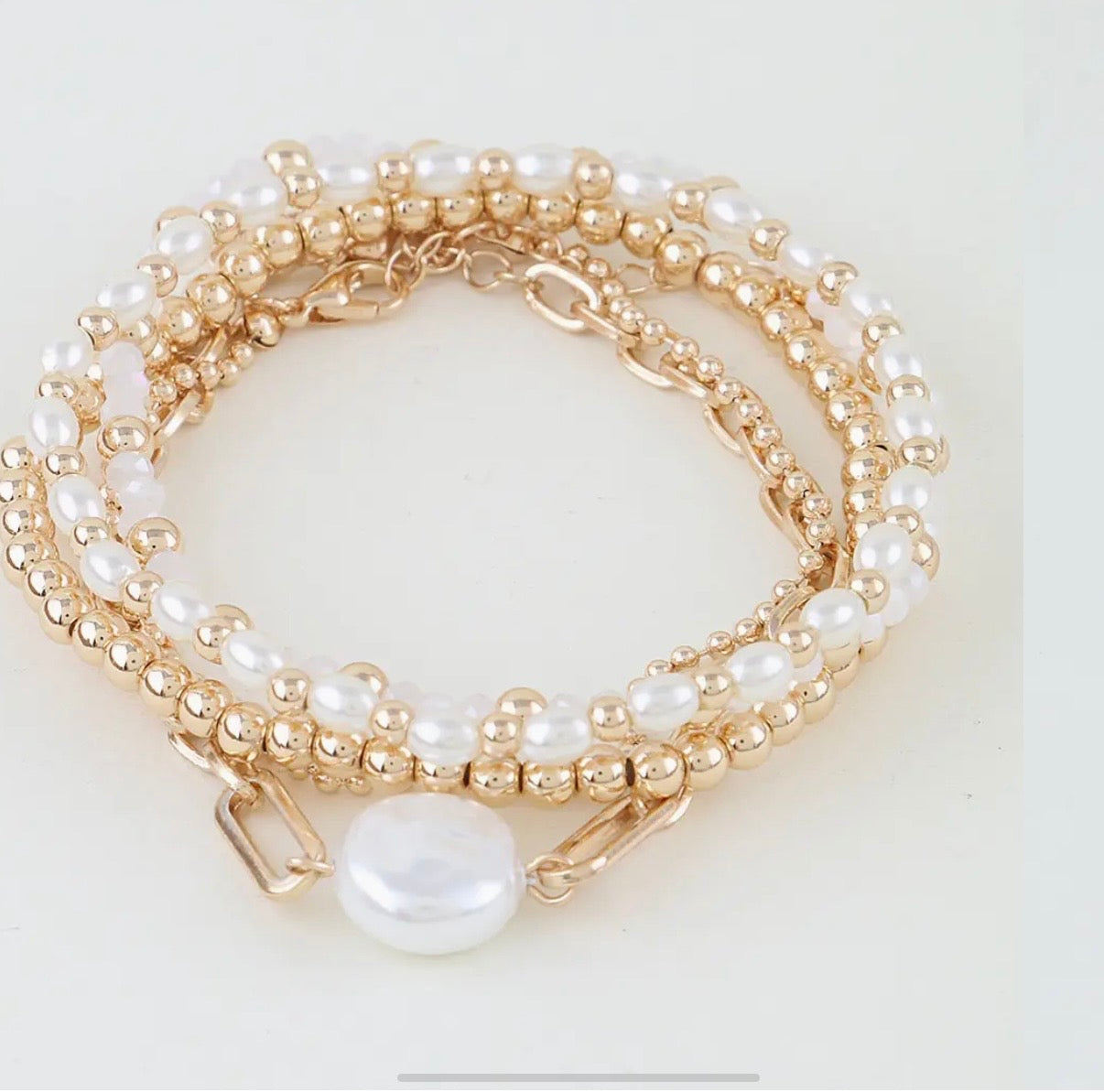 Multi Pearl Stone Beaded Bracelet