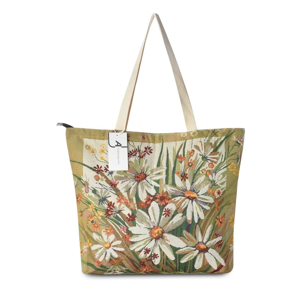 Cosbai - Floral Large Capacity Tote Bag