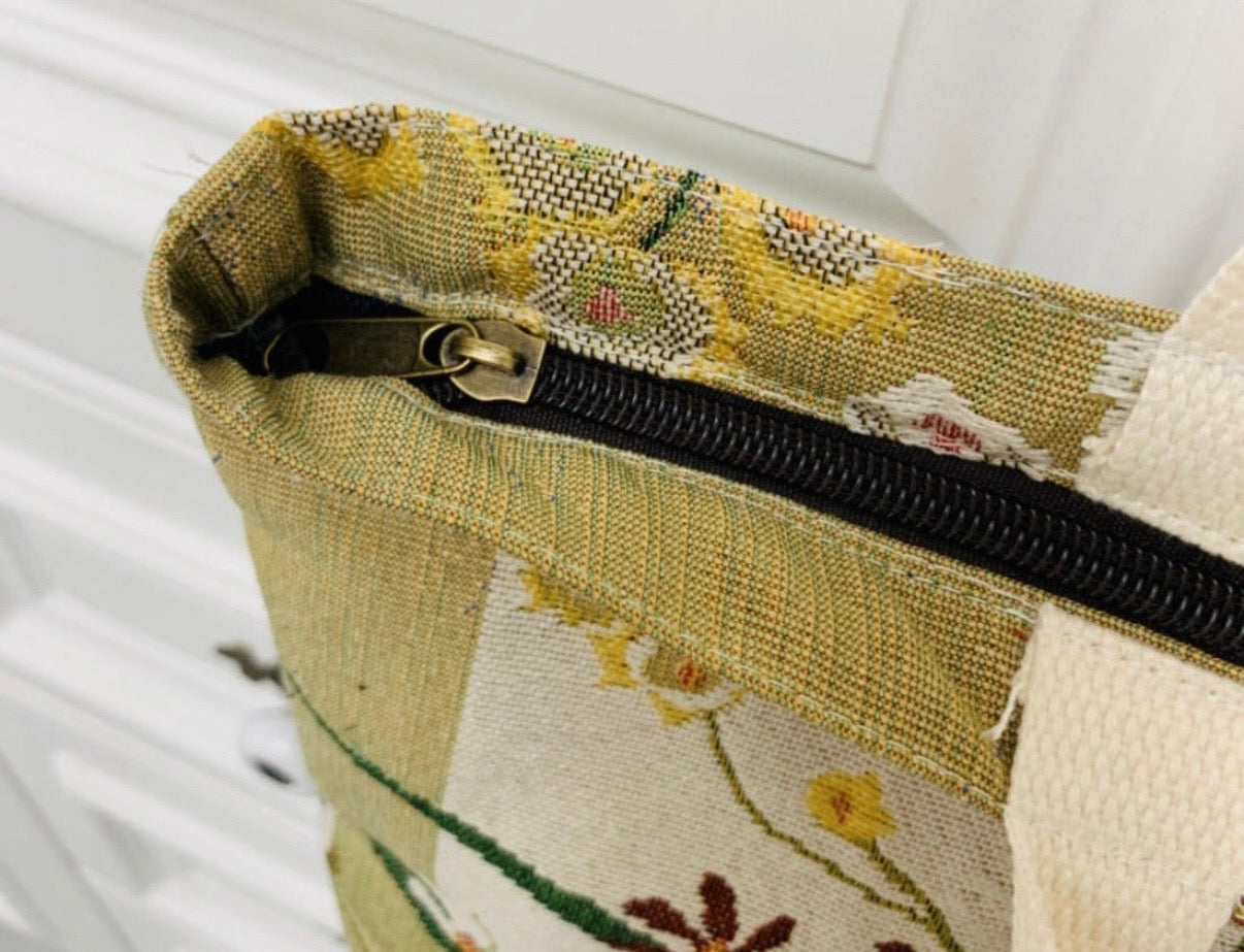 Cosbai - Floral Large Capacity Tote Bag