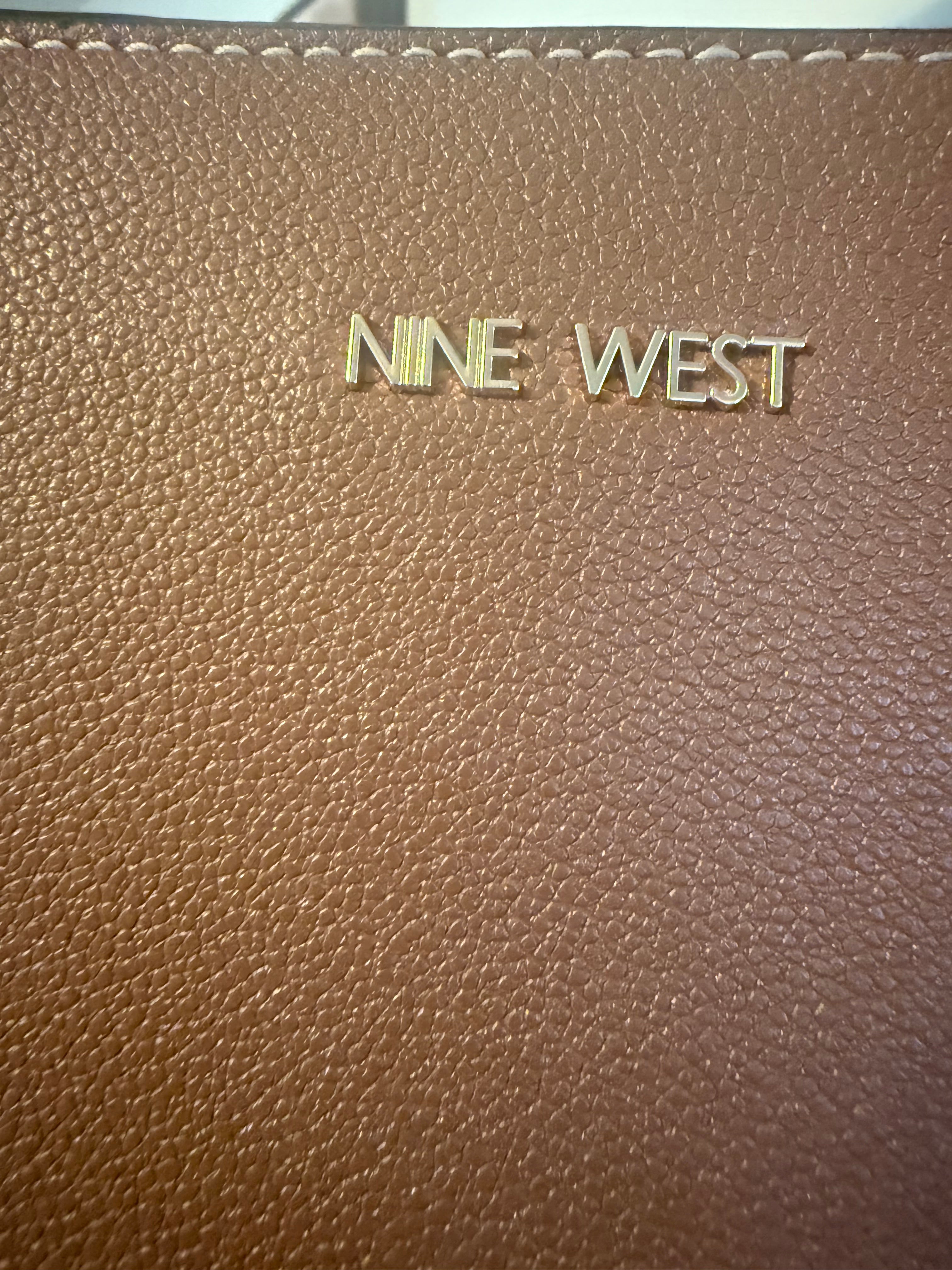 Nine West leather Tan Structured Tote