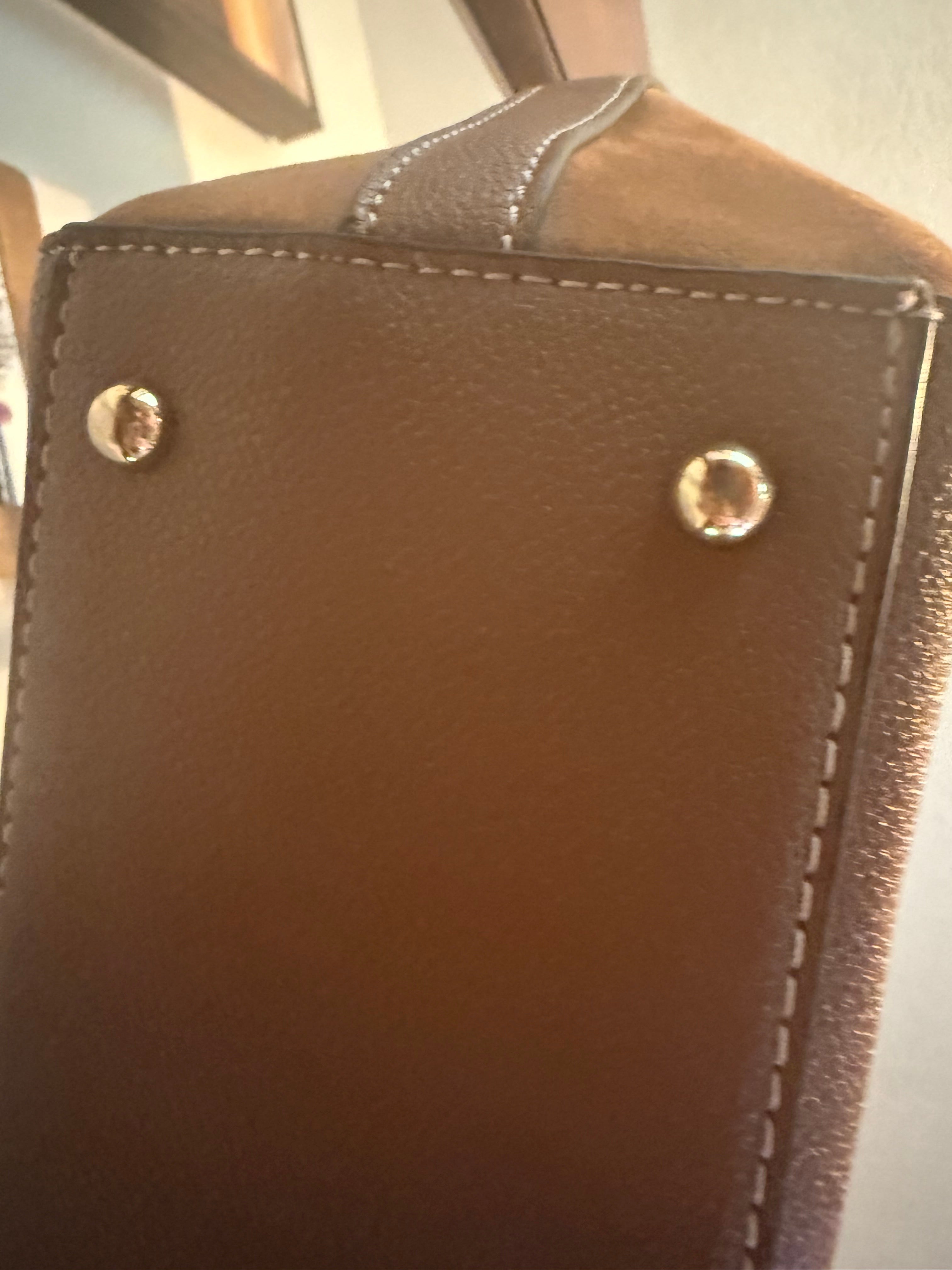 Nine West leather Tan Structured Tote