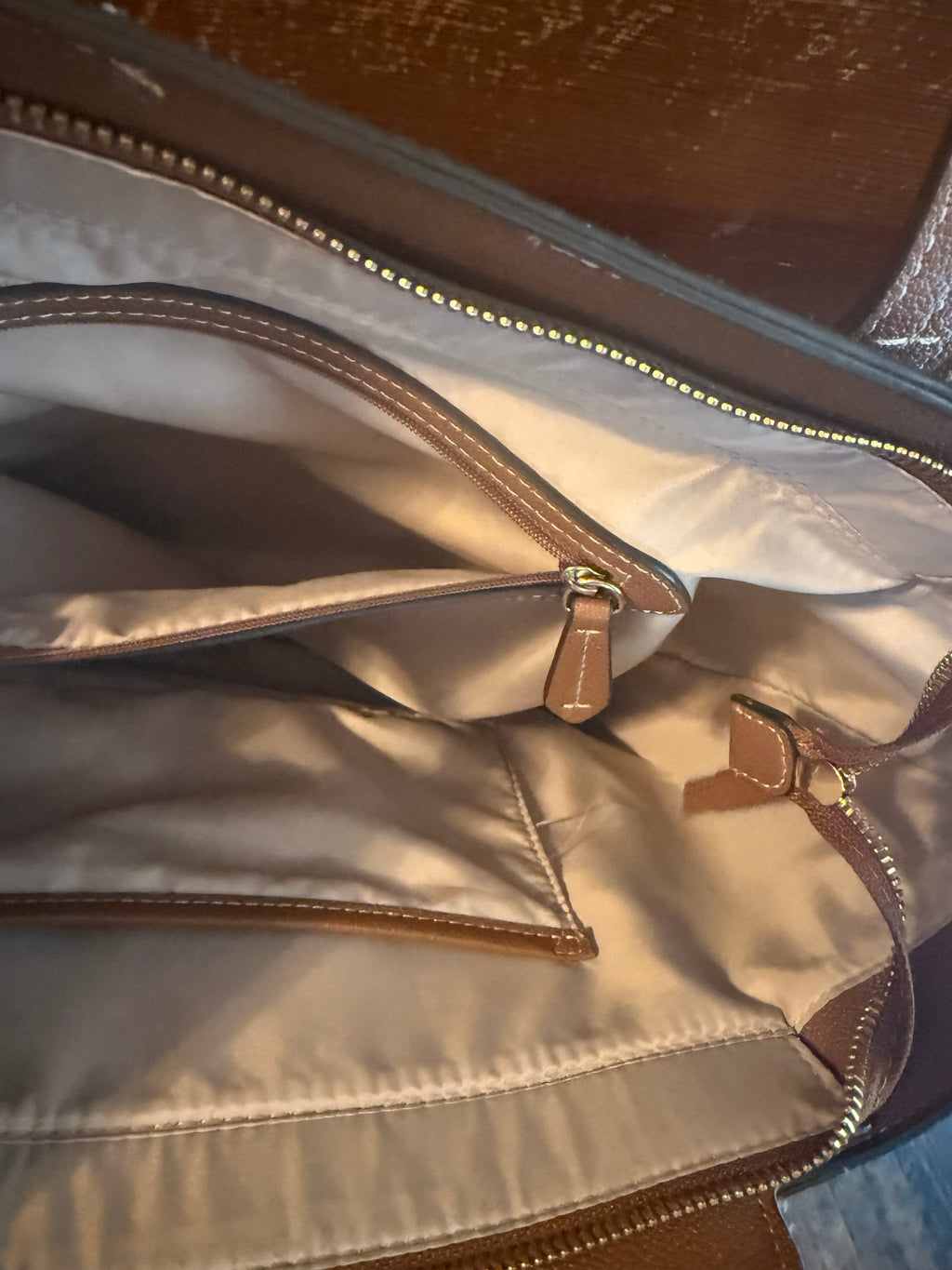 Nine West leather Tan Structured Tote