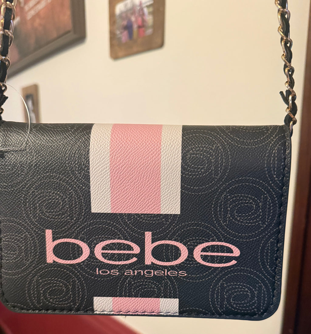 Bebe Los Angeles Ember Black & Pink Crossbody