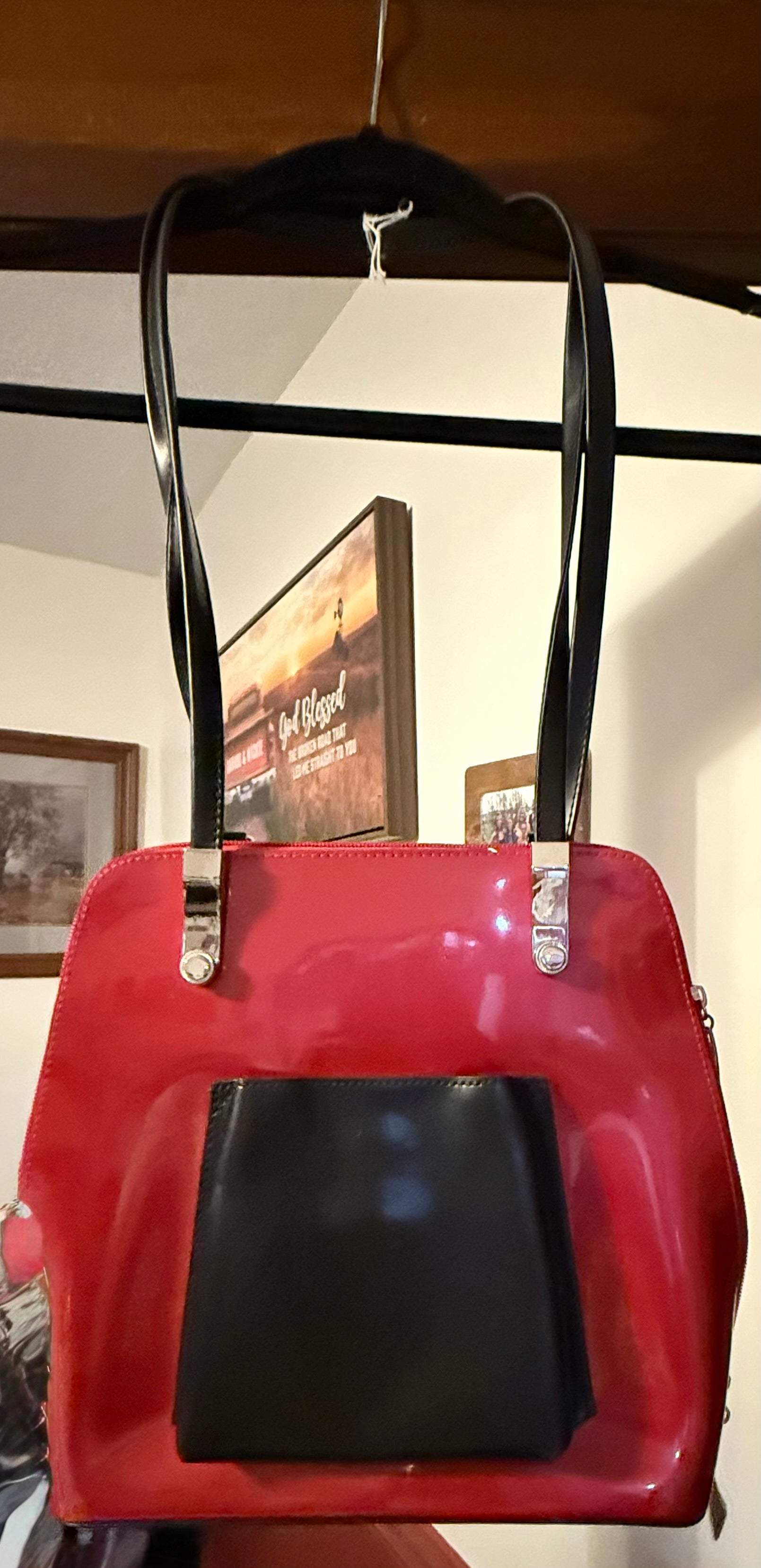 Beijo Red & Black handbag /converts to back pack