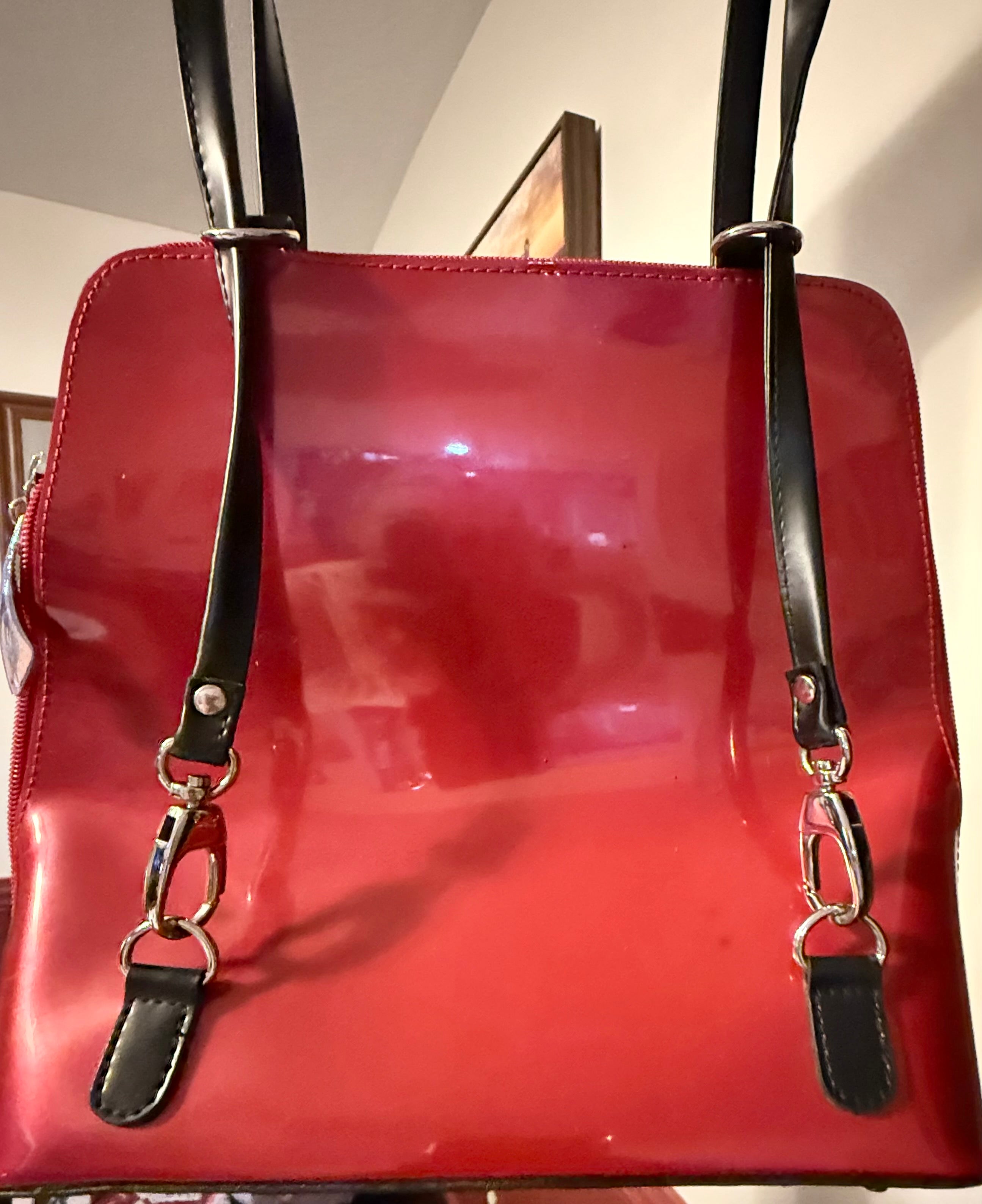 Beijo Red & Black handbag /converts to back pack