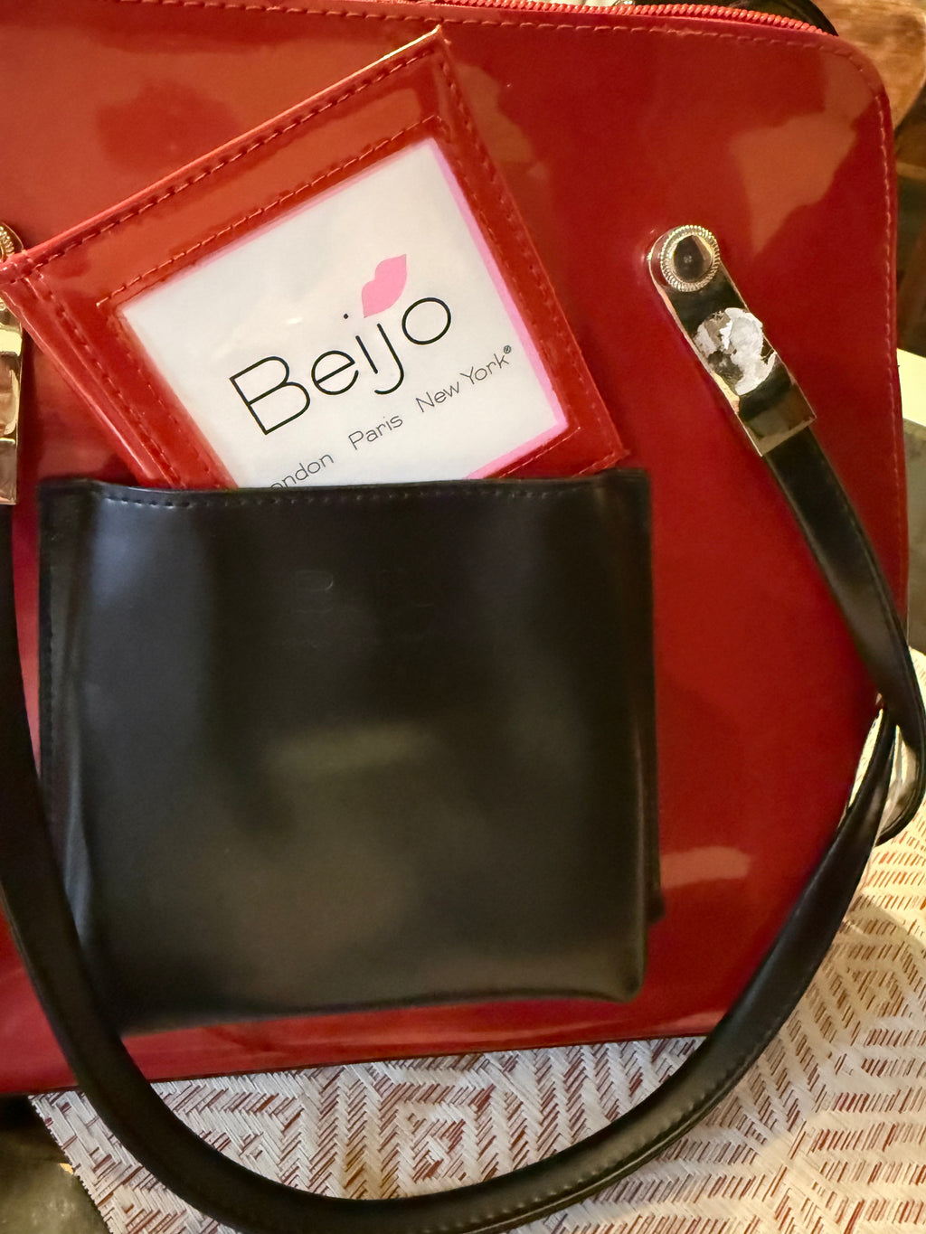 Beijo Red & Black handbag /converts to back pack