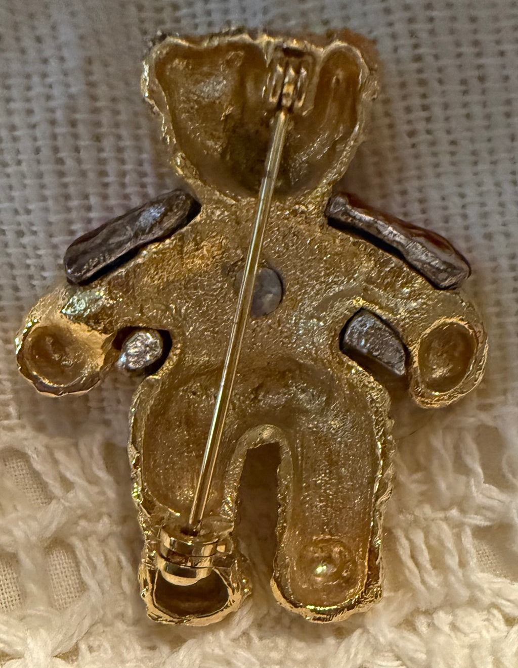 Vintage Gold Teddy Bear Brooch