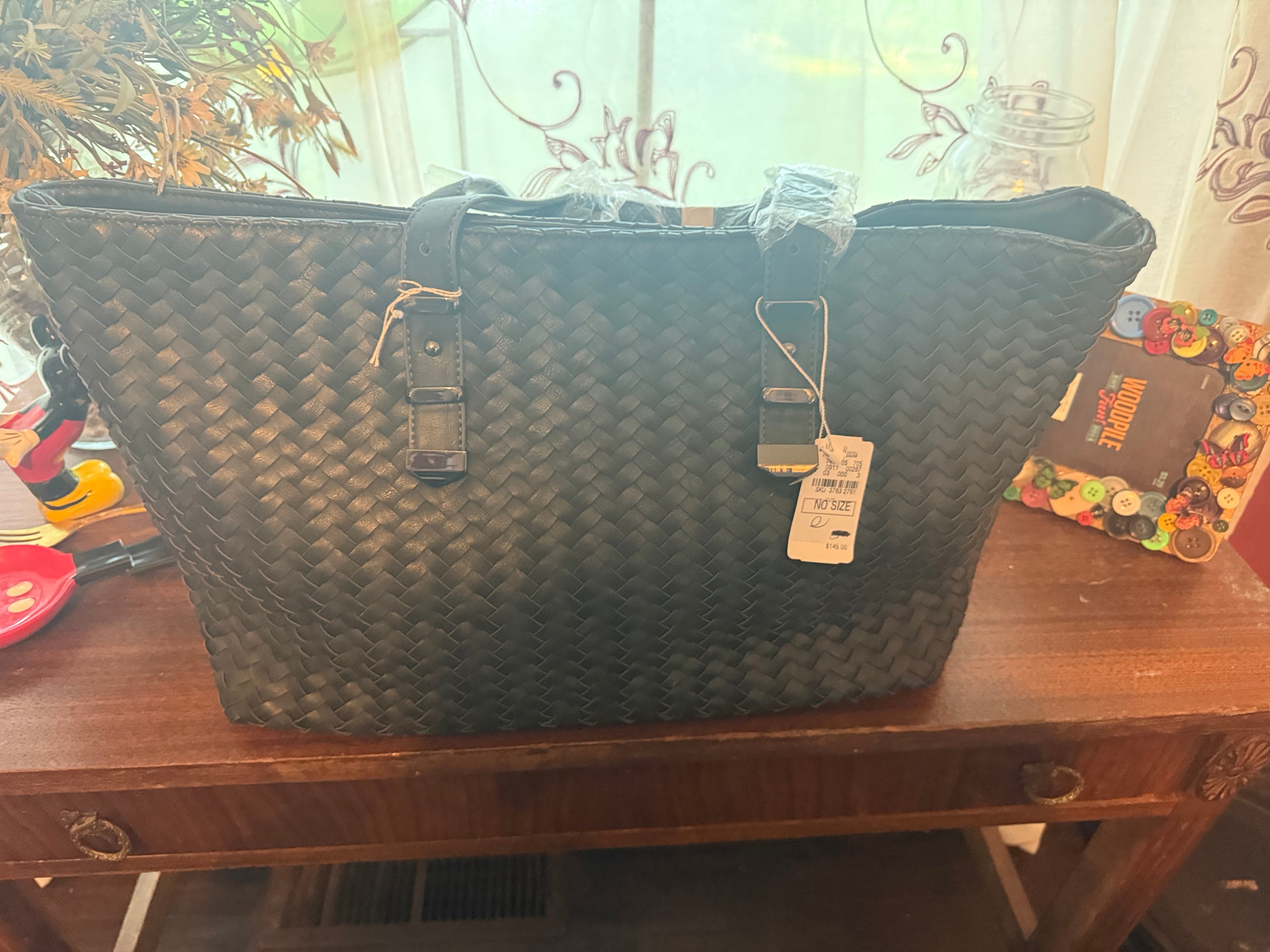 Neiman Marcus Blue Woven Tote