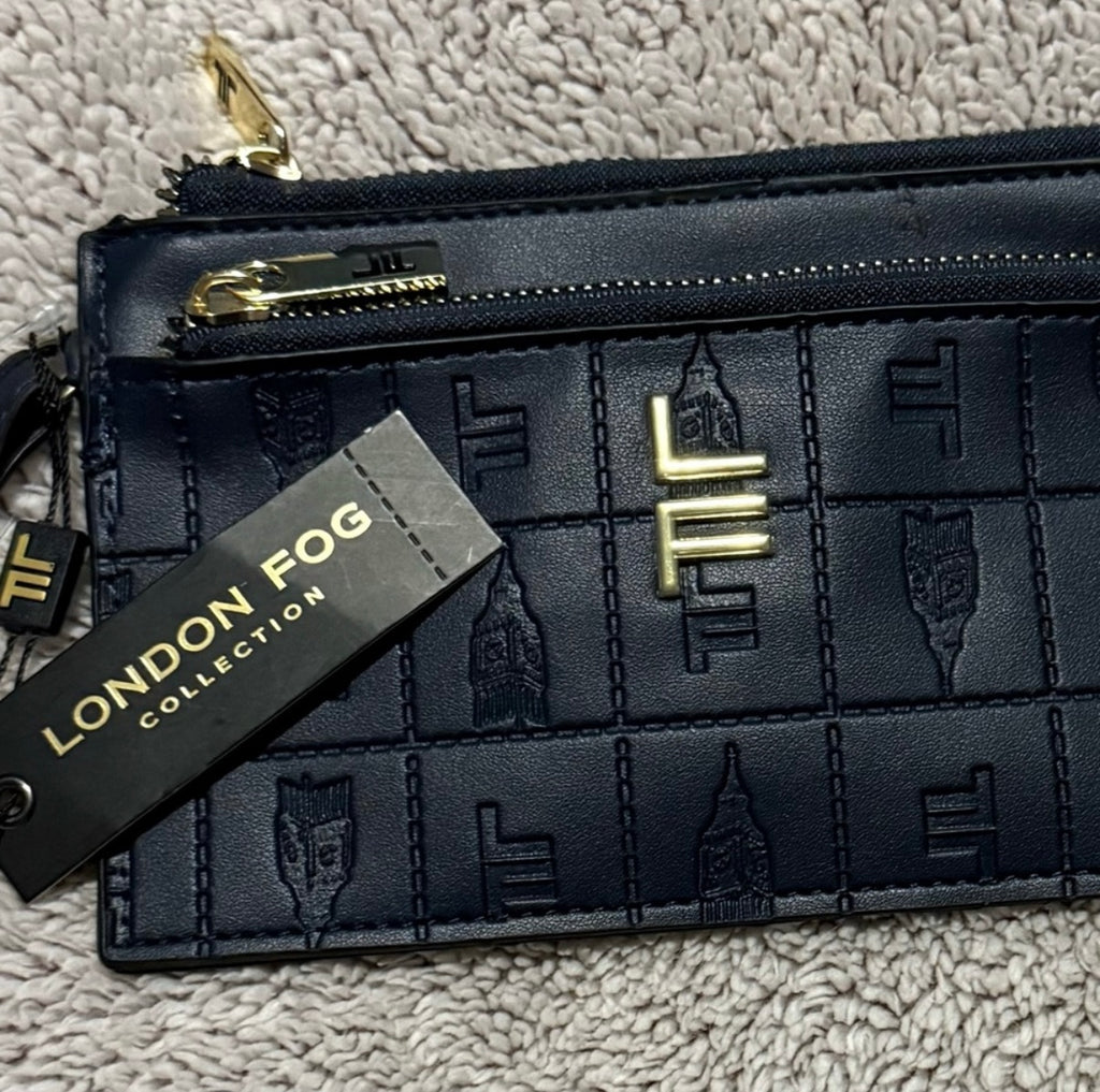 London Fog Logo- Double Pouch Navy