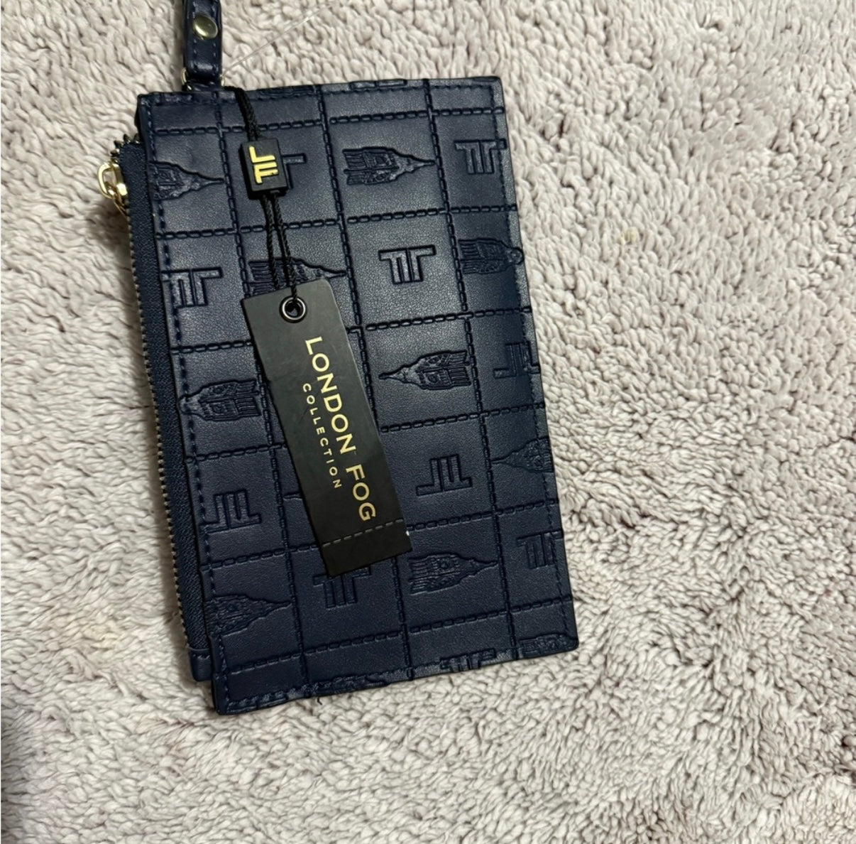 London Fog Logo- Double Pouch Navy