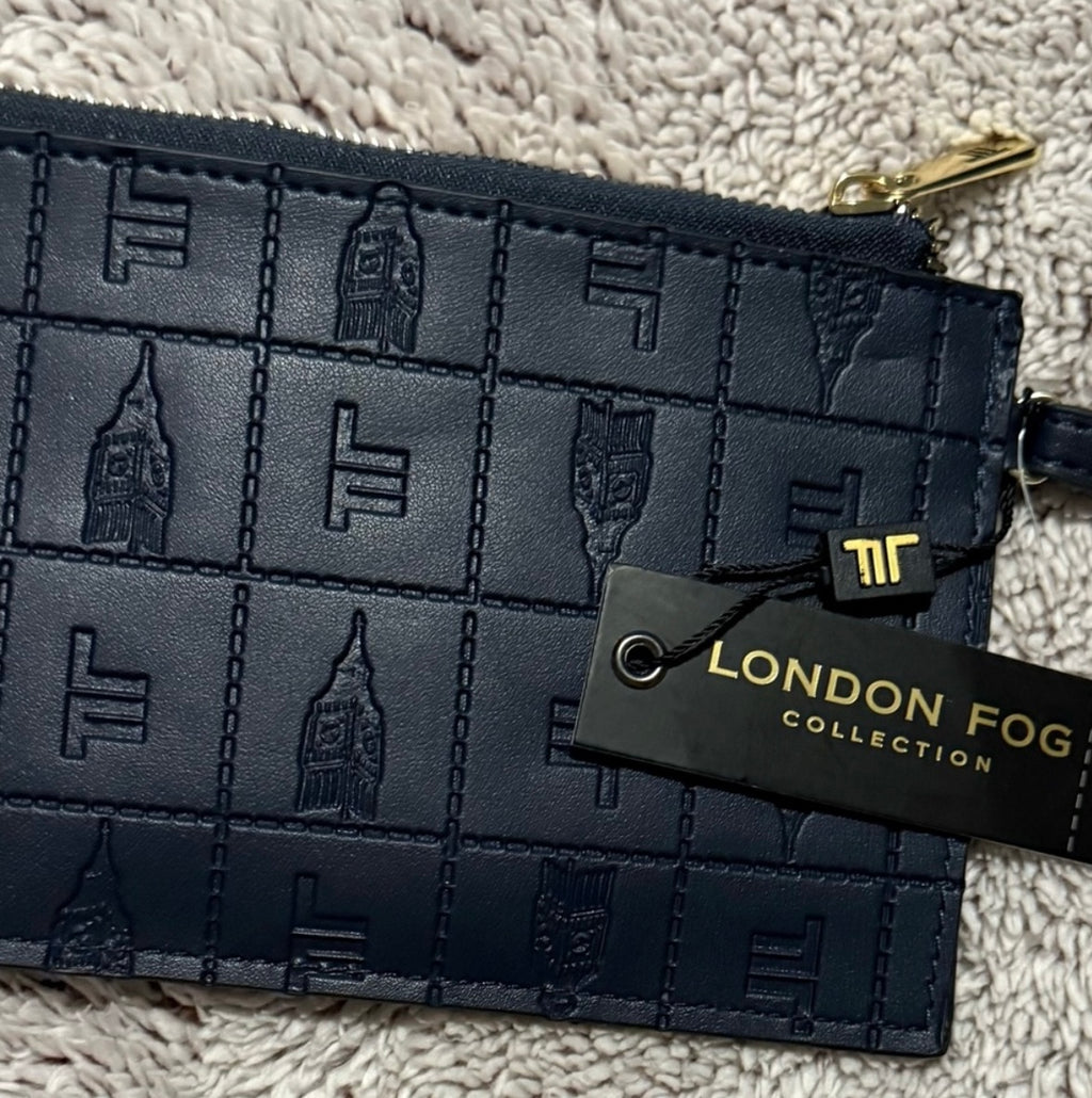 London Fog Logo- Double Pouch Navy