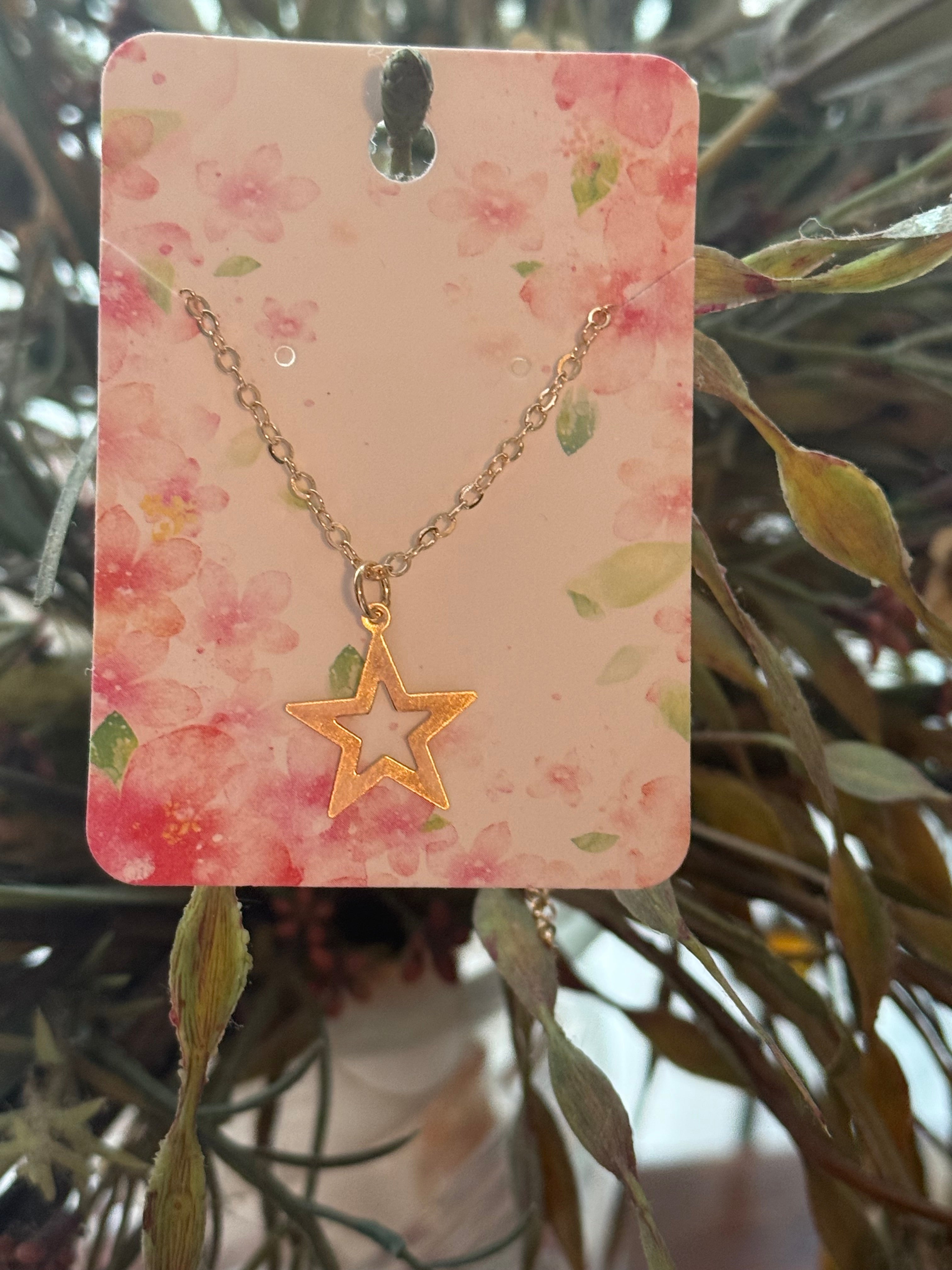 Necklace- gold tone star