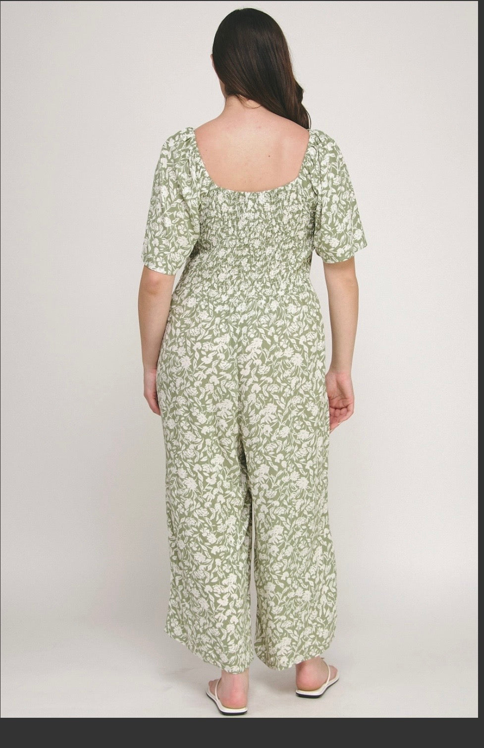 Plus Size Floral Whispers Gaucho Jumpsuit