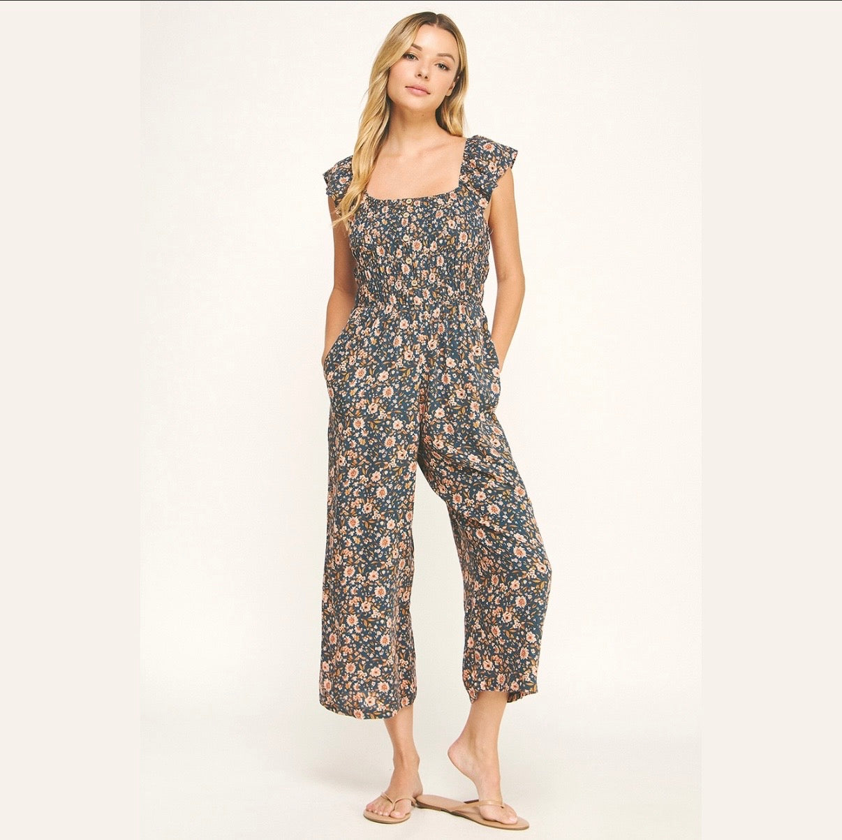 Ariella Gaucho Jumpsuit with Pockets
