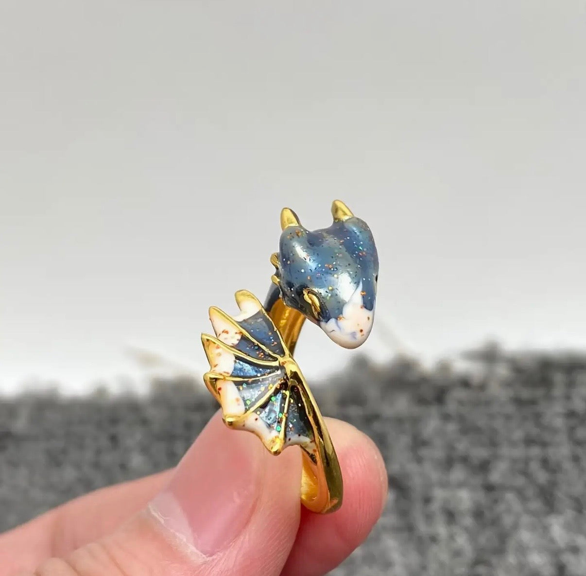 Blue  Star Dragon Adjustable Ring
