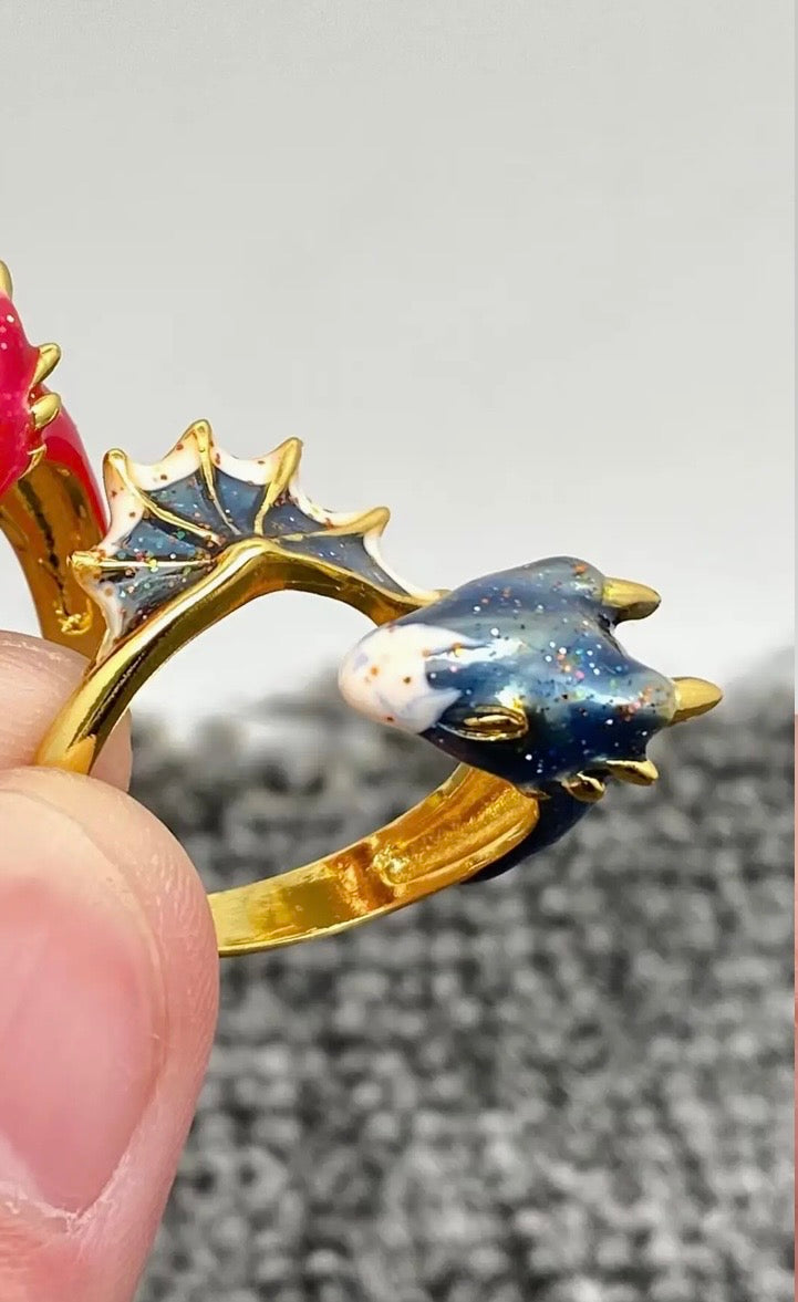 Blue  Star Dragon Adjustable Ring
