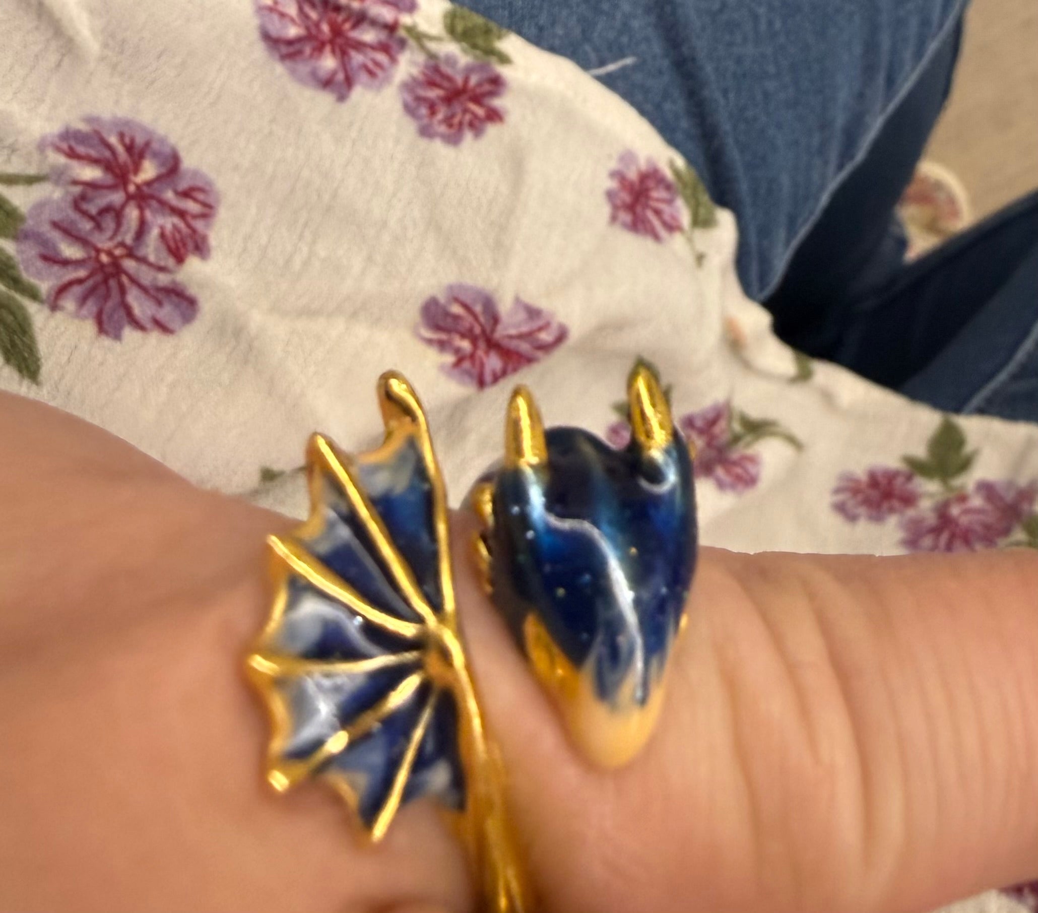 Blue  Star Dragon Adjustable Ring